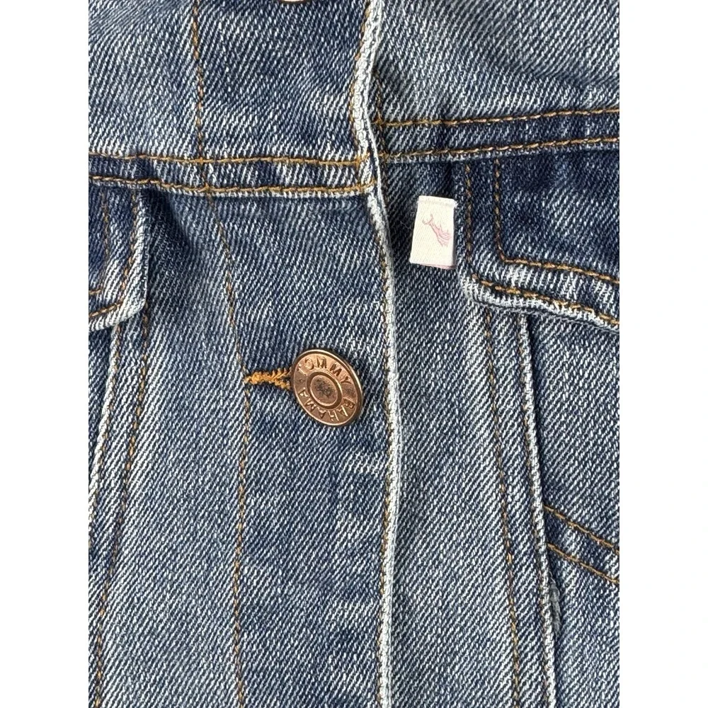 Tommy Bahama Girls Distressed Denim Jacket‎ Size 8 Excellent Condition